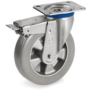 Серия 62ESD Антистатични и статично проводими колела на M планка/спирачка, полиуретан/алуминий - Tellure Rota