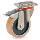 Серия 63AC Въртящи колела на усилена P планка със спирачка, Vulkollan®/стомана - Tellure Rota