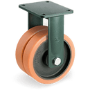 Серия 63GH Двойни колела, стационарни на EEG HD планка, Vulkollan®/чугун - Tellure Rota