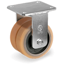 Серия 63GH Двойни колела, стационарни на EEG MHD планка, Vulkollan®/чугун - Tellure Rota