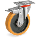 Серия 64 Въртящи колела на NL планка със спирачка, TR полиуретан/чугун - Tellure Rota