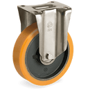 Серия 64 Стационарни колела на усилена P планка, TR полиуретан/чугун - Tellure Rota