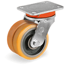 Серия 64 Двойни колела, въртящи на EEG MHD планка, TR полиуретан/чугун - Tellure Rota