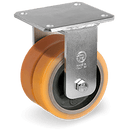 Серия 64 Двойни колела, стационарни на EEG MHD планка, TR полиуретан/чугун - Tellure Rota