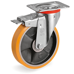 Серия 65GH Въртящи колела на NL планка/спирачка, TR полиуретан/чугун - Tellure Rota - Nika.bg