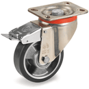 Антистатични и статично проводими колела Серия 65ESD на P планка/спирачка, полиуретан/алуминий - Tellure Rota