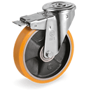 Серия 65GH Въртящи колела с отвор и спирачка на NL вилка, TR полиуретан/чугун - Tellure Rota