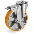 Серия 65AL Въртящи колела с отвор и спирачка на NL вилка, полиуретан/алуминий - Tellure Rota