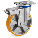 Серия 65AL Въртящи колела на M планка със спирачка, полиуретан/алуминий - Tellure Rota