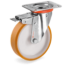 Серия 66 INOX Въртящи колела на NLX планка със спирачка, TR полиуретан/ полиамид - Tellure Rota