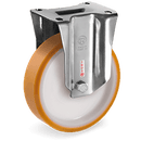 Серия 66 INOX Стационарни колела на усилена PX планка, TR полиуретан/ полиамид - Tellure Rota