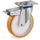 Серия 66 Въртящи колела на M планка със спирачка, TR полиуретан/ полиамид - Tellure Rota