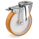 Серия 66 INOX Въртящи колела с отвор и спирачка на NLX вилка, TR полиуретан/ полиамид - Tellure Rota
