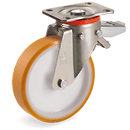 Серия 66 Въртящи колела на усилена P планка със спирачка, TR полиуретан/ полиамид - Tellure Rota