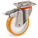 Серия 66 Въртящи колела на усилена P планка със спирачка, TR полиуретан/ полиамид - Tellure Rota