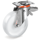Серия 68P INOX Въртящи колела на усилена PX планка със спирачка, полиамид 6 - Tellure Rota
