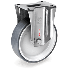 Серия 71 INOX Стационарни колела на NLX планка, термопластична гума/полипропилен - Tellure Rota