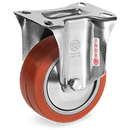 СЕРИЯ 72GS INOX, +250°С Високотемпературно колело, стационарно на NLX планка, силиконова гума/алуминий - Tellure Rota