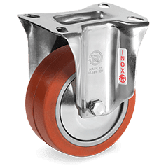 СЕРИЯ 72GS INOX, +250°С Високотемпературно колело, стационарно на NLX планка, силиконова гума/алуминий - Tellure Rota