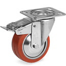 СЕРИЯ 72GS, +250°С Високотемпературно колело, въртящо на NL планка със спирачка, силиконова гума/алуминий - Tellure Rota