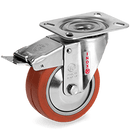 СЕРИЯ 72GS INOX, +250°С Високотемпературно колело, въртящо на NLX планка със спирачка, силиконова гума/алуминий - Tellure Rota