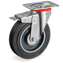 Серия 72GH Въртящи колела на NL планка/спирачка, гума Sigma Elastic/чугун - Tellure Rota