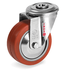 СЕРИЯ 72GS INOX, +250°С Високотемпературно колело, с отвор на NLX вилка, силиконова гума/алуминий - Tellure Rota