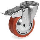 СЕРИЯ 72GS, +250°С Високотемпературно колело, с отвор и спирачка на NL вилка, силиконова гума/алуминий - Tellure Rota