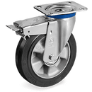 Серия 72AL Въртящи колела на M планка със спирачка, гума Sigma Elastic/алуминий - Tellure Rota