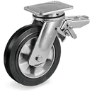 Серия 72AL Въртящи колела на EE MHD планка със спирачка, гума Sigma Elastic/алуминий - Tellure Rota