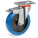 Серия 73AE Въртящи колела на NL планка със спирачка, еластична гума/полиамид - Tellure Rota