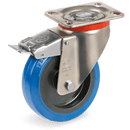 Серия 73AE Въртящи колела на усилена P планка със спирачка, еластична гума/полиамид - Tellure Rota