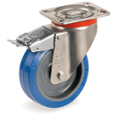 Серия 73 Въртящи колела на усилена P планка със спирачка, гума Sigma Elastic/полиамид - Tellure Rota