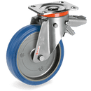 Серия 73 INOX Въртящи колела на усилена PX планка със спирачка, гума Sigma Elastic/полиамид - Tellure Rota