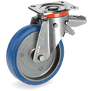 Серия 73 INOX Въртящи колела на NLX планка със спирачка, гума Sigma Elastic/полиамид - Tellure Rota