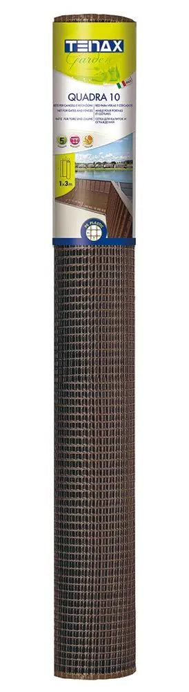 Универсална пластмасова мрежа за огради и балкони TENAX Quadra 10, H=0.5 m, L=30 m