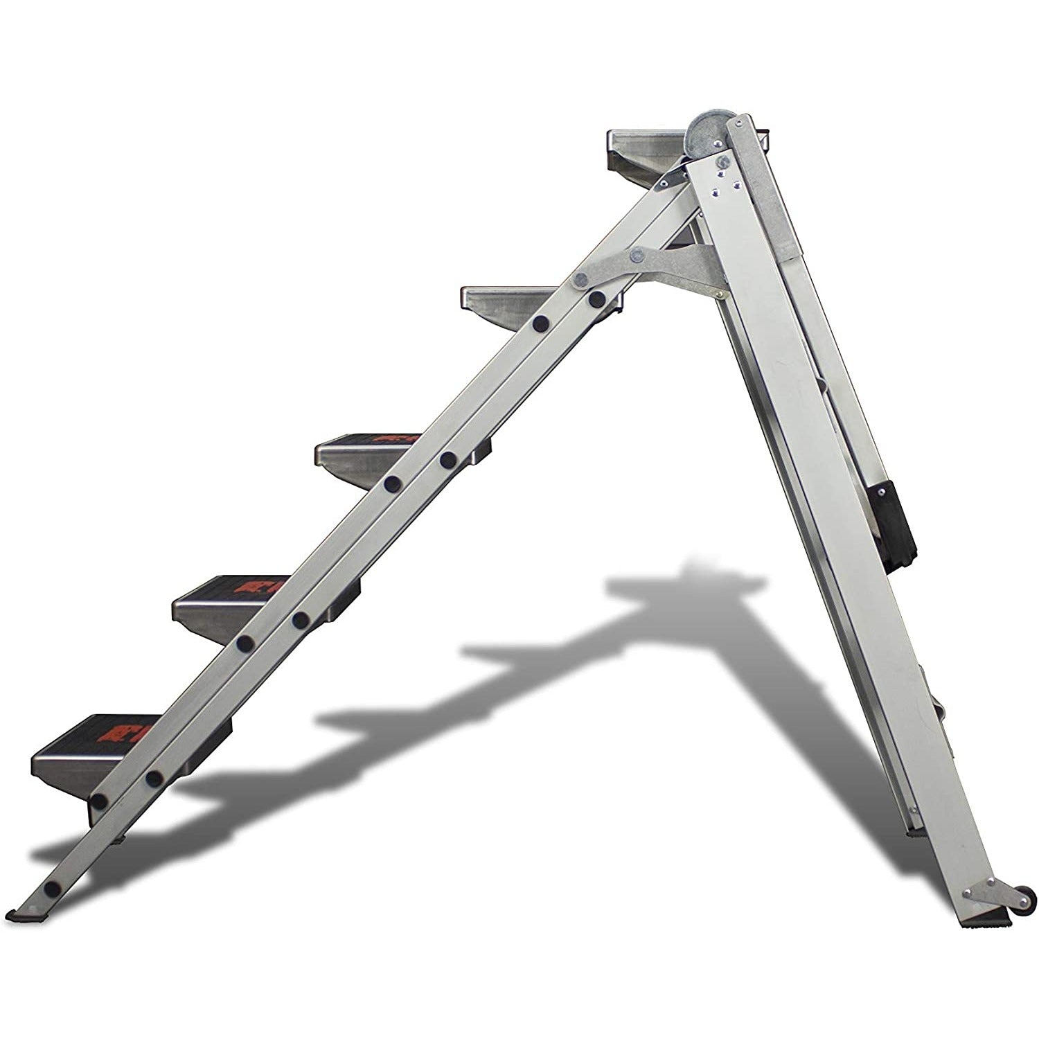 Степ стълба 5 стъпала SAFETY STEP МАЛКИЯ ГИГАНТ® в алуминиево изпълнение, идеална за домакински и индустриални задачи.