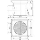 Индустристриален сифон 200×200, DN110, странич.оттич. AISI 304 неръждаема стомана