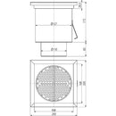 Индустристриален сифон 200×200, DN110, вертик.оттич. AISI 304 неръждаема стомана