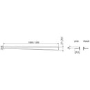 Наклонена лайсна за ниво на под с размери и специфікации за лява страна, изработена от неръждаема стомана.