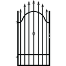 Еднокрила оградна врата POLIS с елегантен дизайн и стабилна конструкция, идеална за монтаж на квадратни стълбове.