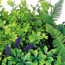 Декоративна плочка ПАПРАТ, МЪХ и ТРОПИЧЕСКИ РАСТЕНИЯ с лилави и бели акценти UV 50х50 см.