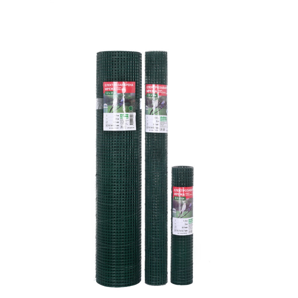 Електрозаварена мрежа HOBBY FENCE с PVC покритие, 12.7 x 12.7 мм., ø 0.9 мм., зелен цвят