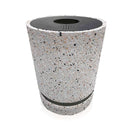 Бетонен кош 0096 с метален капак и място за чувал, бял цвят, вместимост 50 л, лесно почистване.