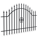 Ограда RODOS от стомана с черен грунд и декоративни орнаменти, естетична и здрава.