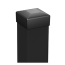 Краен елемент за оградна система Tola с черен грунд и елегантен дизайн.