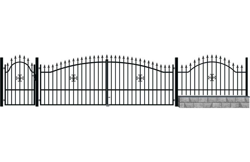 Лява еднокрила оградна врата + панти Rodos 2, 1.50 x 0.90 метра