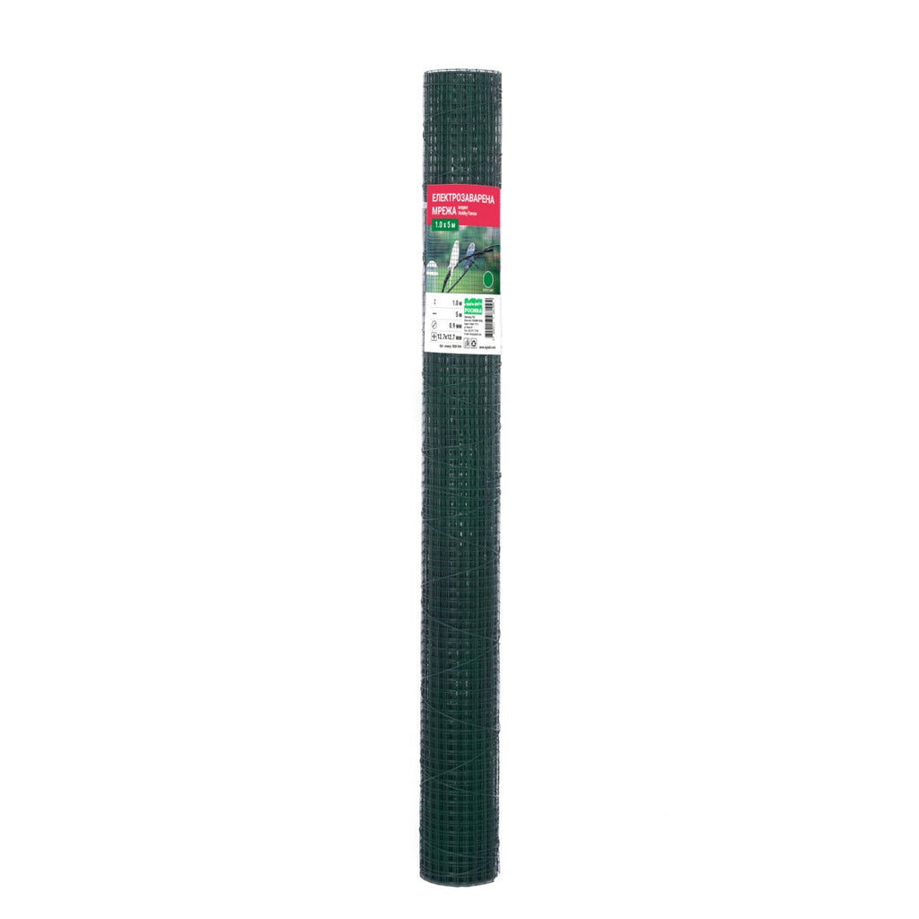 Електрозаварена мрежа HOBBY FENCE с PVC покритие, 12.7 x 12.7 мм., ø 0.9 мм., зелен цвят - Nika.bg
