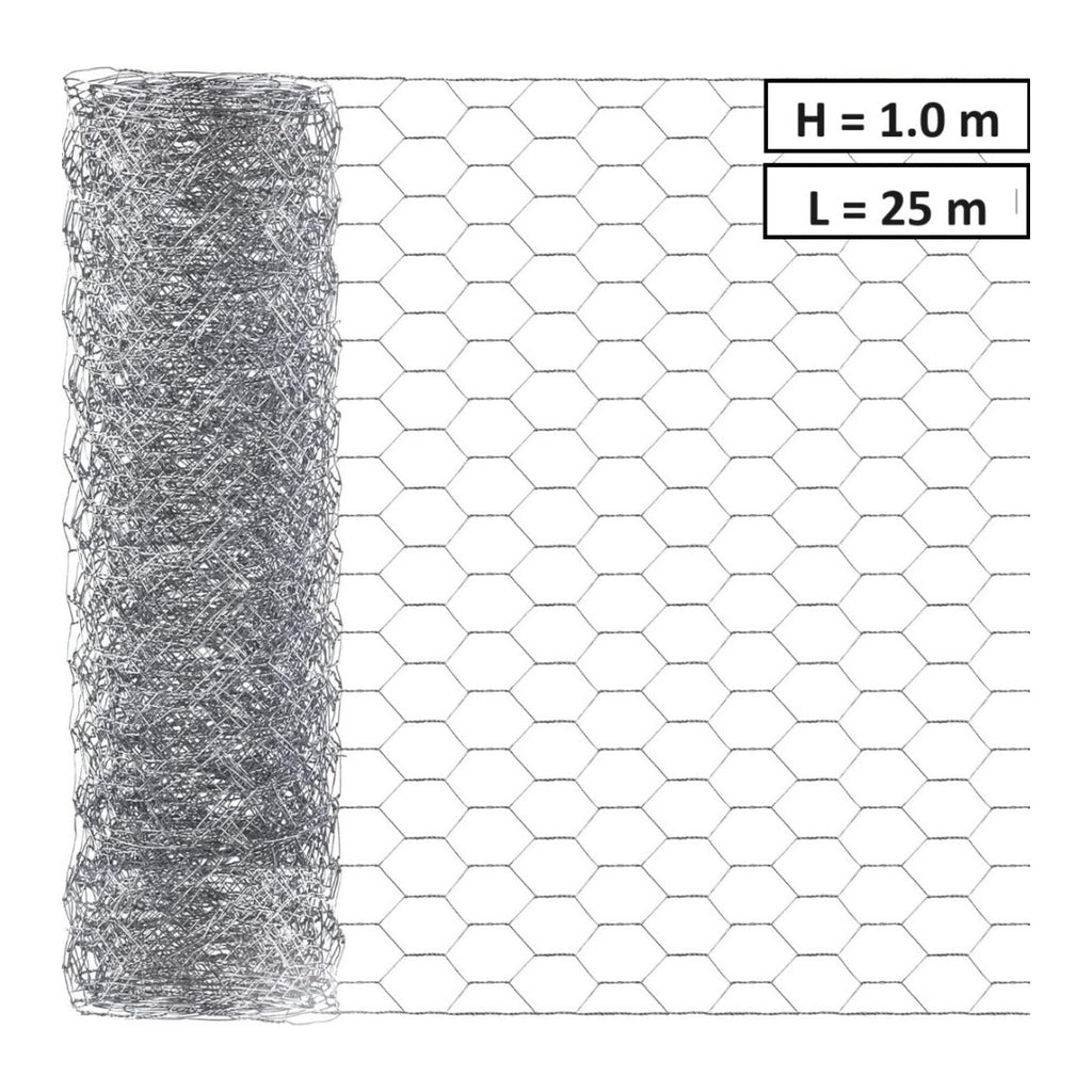 Хексагонална мрежа HOBBY FENCE, 20 x 20 мм, ∅ 0.7 мм, поцинкована