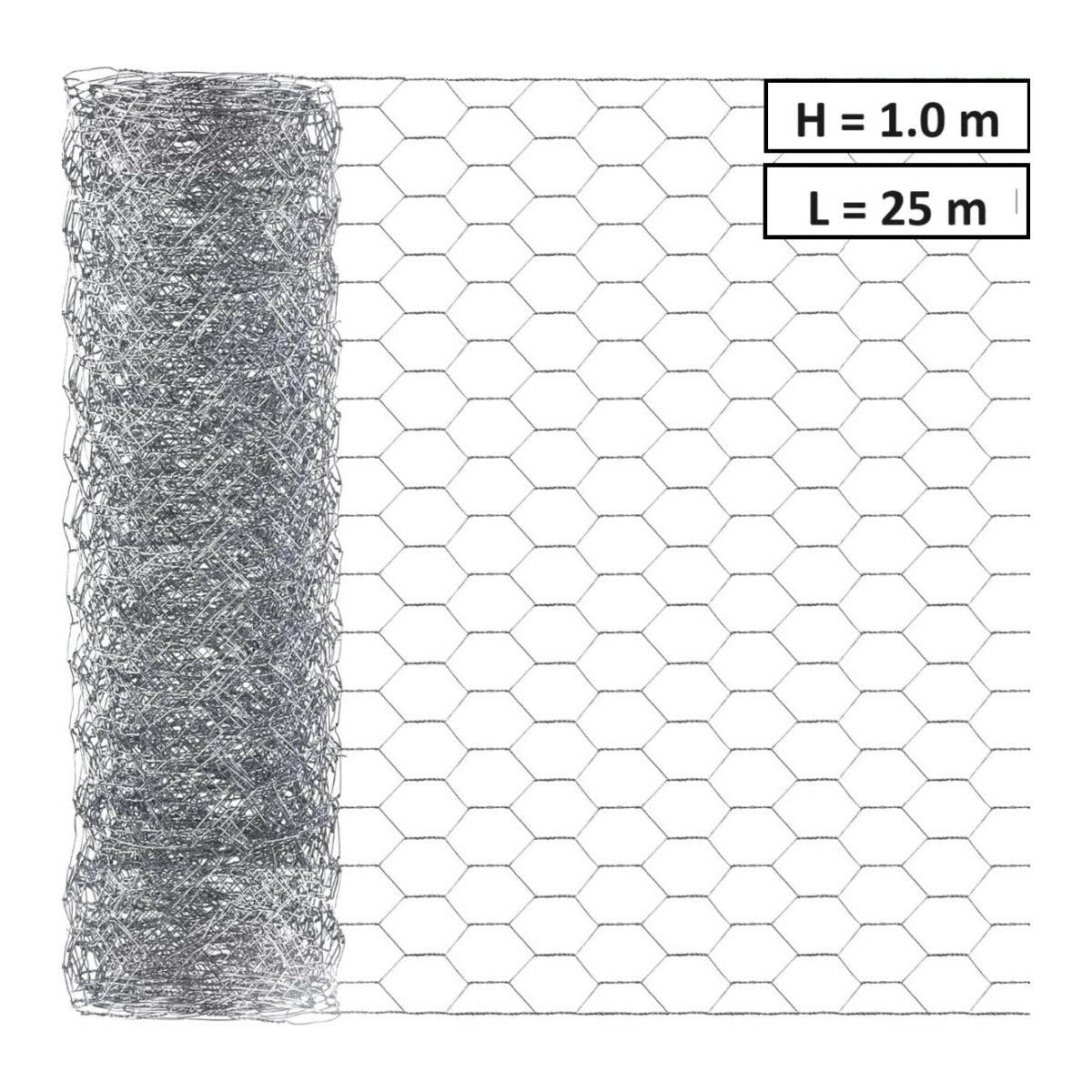 Хексагонална мрежа HOBBY FENCE, 20 x 20 мм, ∅ 0.7 мм, поцинкована